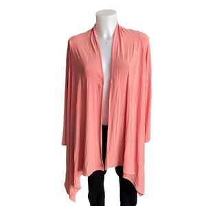 J.JILL‎ WEAREVER COLLECTION ORANGE rayon blend open front cardigan SMALL petite